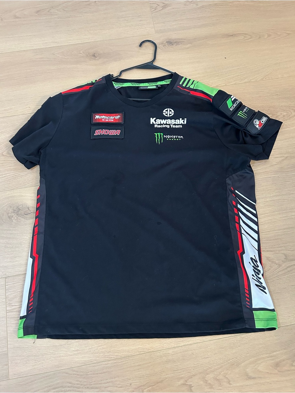 Men’s Kawasaki Motor Sports Ninja Black Graphic Crew T‑Shirt